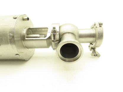 Tri Clover Alfa Laval 2" Stainless Sanitary Diverter Valve Pneumatic Actuated