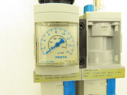 Festo MS4-LFR-1/4-D7-E-R-M-AS 1/4" Air Line Filter Regulator Lubricator Combo