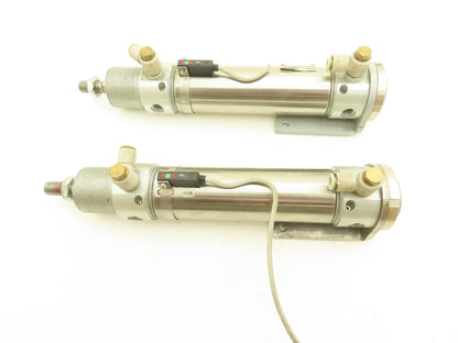 SMC CD76E40-100C-B Pneumatic Double Acting Round Cylinder 100mm Stroke Lot of 2