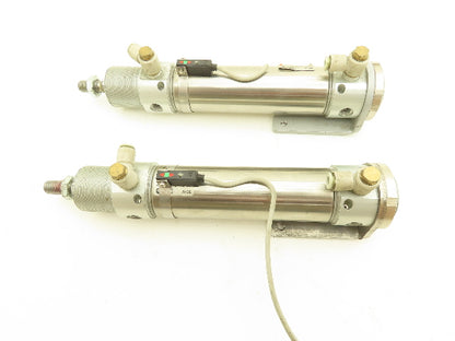 SMC CD76E40-100C-B Pneumatic Double Acting Round Cylinder 100mm Stroke Lot of 2