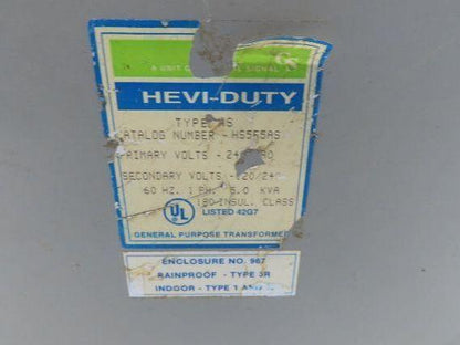 Hevi-Duty HS5F5AS Wall Mount Transformer 5KVA HV 240x480V LV 120/240V 1PH 3R