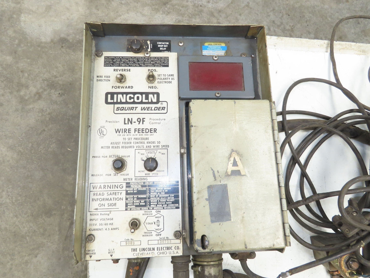 Lincoln LN-9F Squirt Mig Welder Wire Feeder Control Feed 90VDC Motor