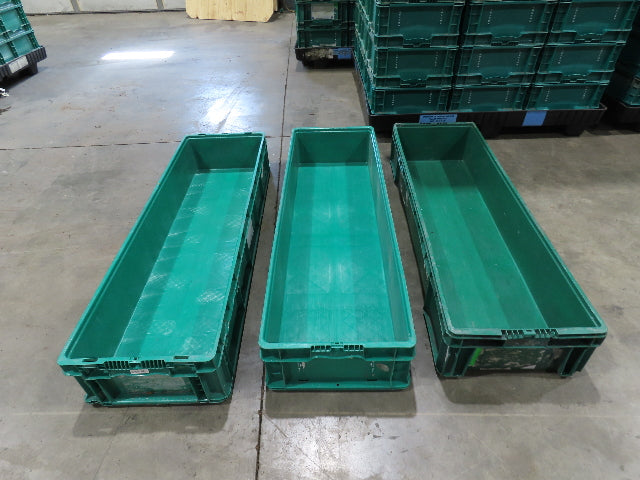 Lewis SO4815-7 Stackable GREEN Plastic Tote Container Bin 48x15x7" Lot of 30