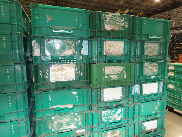 Lewis SO4815-7 Stackable GREEN Plastic Tote Container Bin 48x15x7" Lot of 30