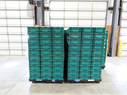 Lewis SO4815-7 Stackable GREEN Plastic Tote Container Bin 48x15x7" Lot of 30