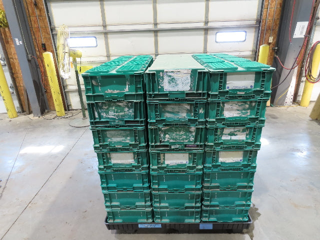 Orbis SO4815-7 Stackable GREEN Plastic Tote Container Bin 48x15x7" Lot of 20