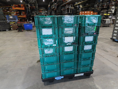 Orbis SO4815-7 Stackable GREEN Plastic Tote Container Bin 48x15x7" Lot of 20