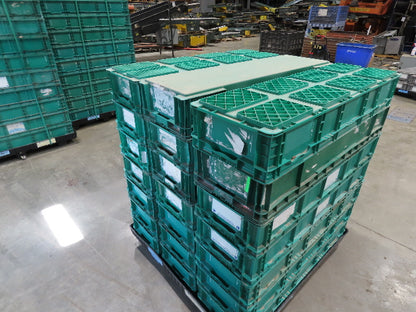 Orbis SO4815-7 Stackable GREEN Plastic Tote Container Bin 48x15x7" Lot of 20