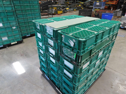 Orbis SO4815-7 Stackable GREEN Plastic Tote Container Bin 48x15x7" Lot of 20