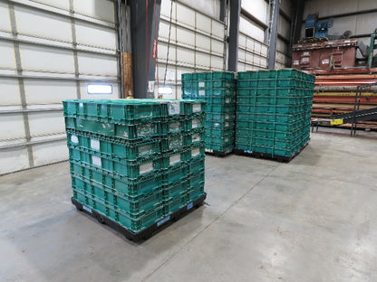 Orbis SO4815-7 Stackable GREEN Plastic Tote Container Bin 48x15x7" Lot of 20