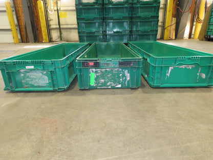 Orbis SO4815-7 Stackable GREEN Plastic Tote Container Bin 48x15x7" Lot of 20