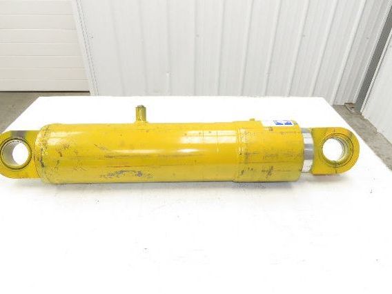 Welded Hydraulic Cylinder 5" Bore 16.65" Stroke Swivel Eye Mount Yellow