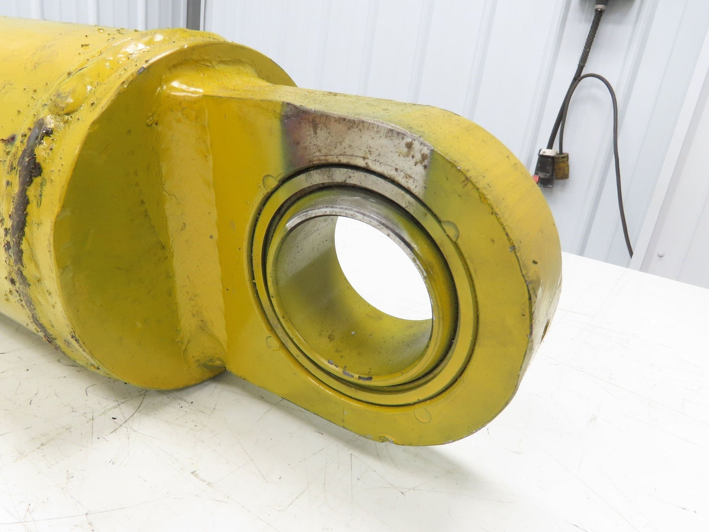 Welded Hydraulic Cylinder 5" Bore 16.65" Stroke Swivel Eye Mount Yellow