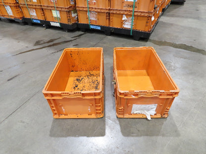 Orbis NSO2415-11 Stackable ORANGE Plastic Tote Container Bin 24x15x11" Lot of 42