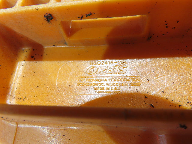 Orbis NSO2415-11 Stackable ORANGE Plastic Tote Container Bin 24x15x11" Lot of 42