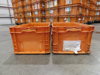 Orbis NSO2415-11 Stackable ORANGE Plastic Tote Container Bin 24x15x11" Lot of 42