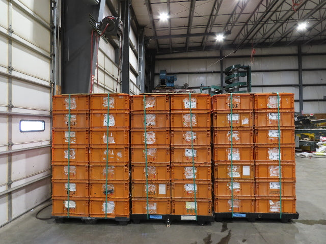 Orbis NSO2415-11 Stackable ORANGE Plastic Tote Container Bin 24x15x11" Lot of 42