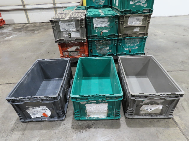 Orbis NSO2415-11 Stackable Plastic Tote Container Bin 24x15x11" Mixed Lot of 18