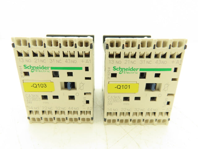 Schneider Electric CA3KN 223BD3 Control Relay 600VAC 10A 4-Pole 2NO 2NC Lot of 2