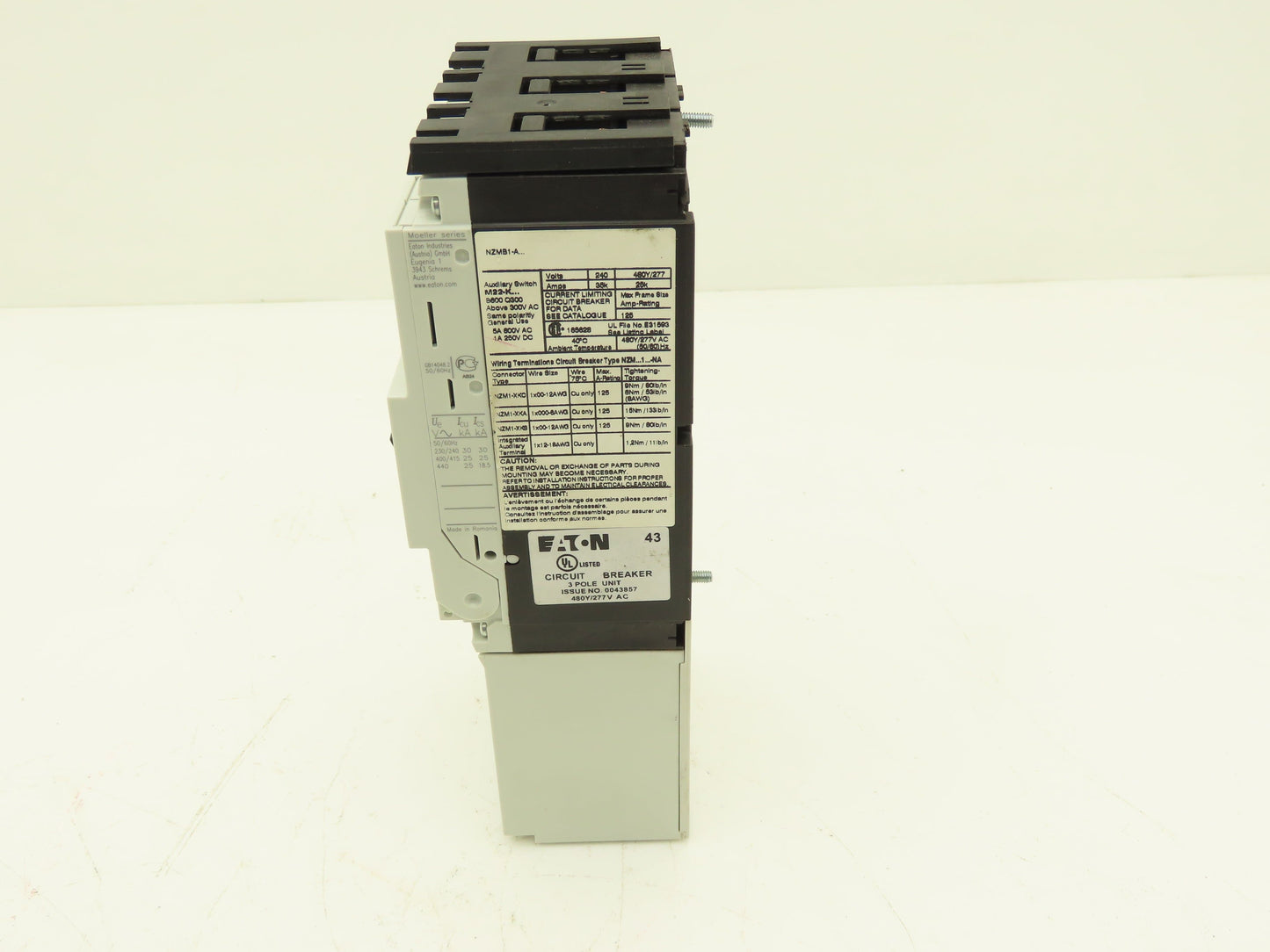 Eaton NZMB1-A80-NA Circuit Breaker 80A 3 Pole 600V