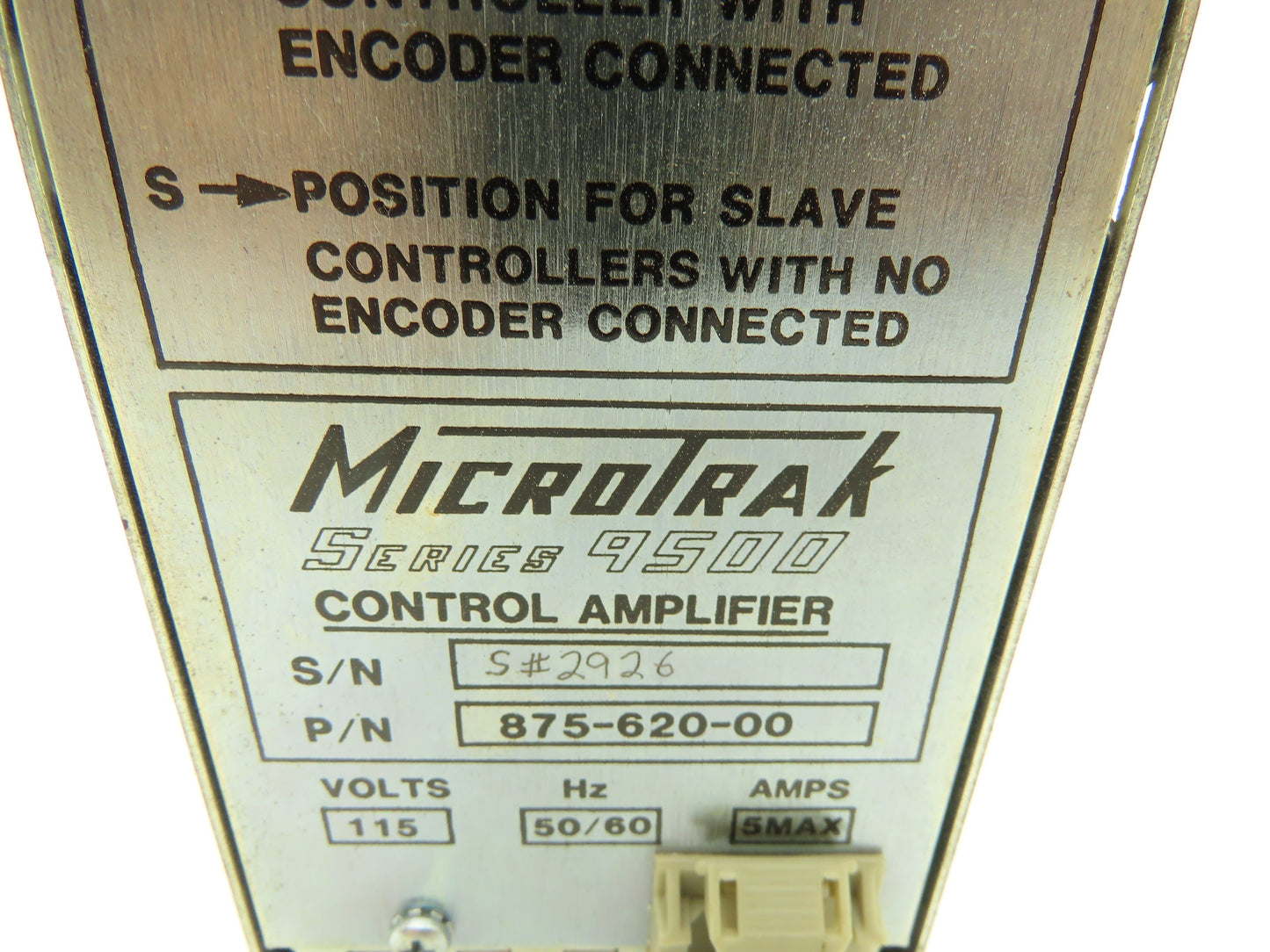 MicroTrak Series 9500 Control Amplifier 115VAC 5A