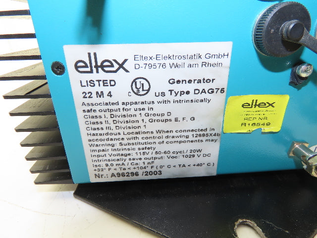 Eltex DAG75 High Voltage Generator Power Supply 115V Input DC Output