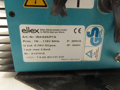 Eltex WAG40/P1A High Voltage Generator Power Supply 115V In 0-7kVDC 2.5mA Out