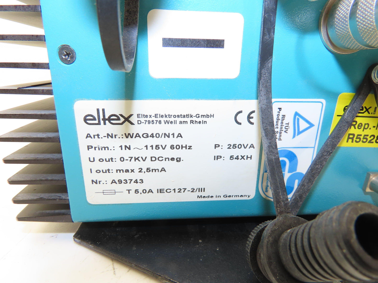 Eltex WAG40/N1A High Voltage Generator Power Supply 115V In 0-7kVDC 2.5mA Out