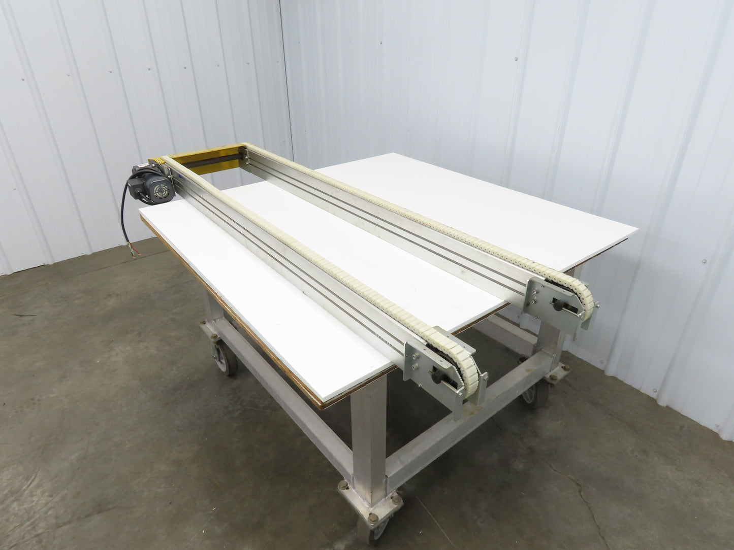 NKE CSB89A-PS-350-1600-100-90W-3 Plastic Chain Conveyor 2-Row 220V 3PH 15"x70"