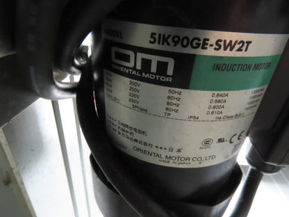 NKE CSB89A-PS-350-1600-100-90W-3 Plastic Chain Conveyor 2-Row 220V 3PH 15"x70"