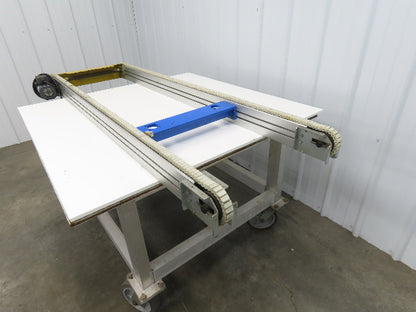 NKE CSB89A-PS-500-1740-180-90W-3 Plastic Chain Conveyor 2-Row 220V 3PH 20"x74"