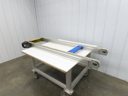 NKE CSB89A-PS-500-1740-180-90W-3 Plastic Chain Conveyor 2-Row 220V 3PH 20"x74"