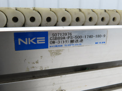 NKE CSB89A-PS-500-1740-180-90W-3 Plastic Chain Conveyor 2-Row 220V 3PH 20"x74"