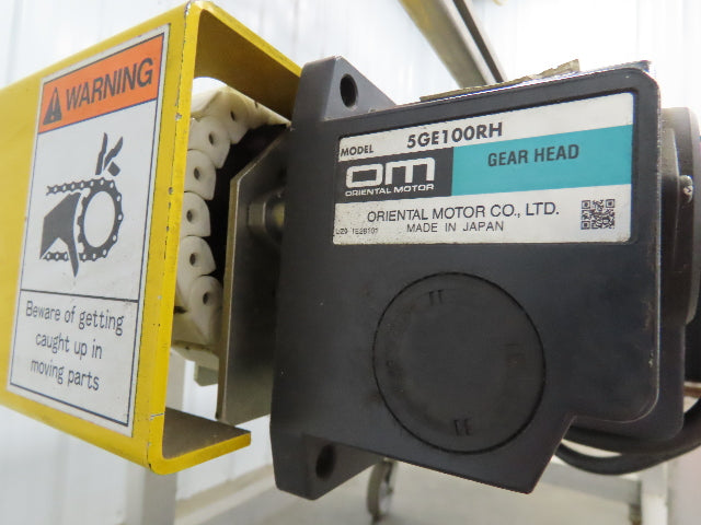 NKE CSB89A-PS-350-2500-100-90W-3 Plastic Chain Conveyor 2-Row 15"x103" 220V 3PH