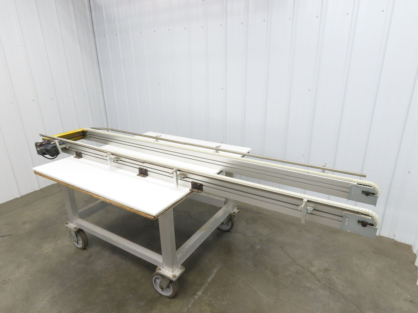 NKE CSB89A-PS-350-2500-100-90W-3 Plastic Chain Conveyor 2-Row 15"x103" 220V 3PH