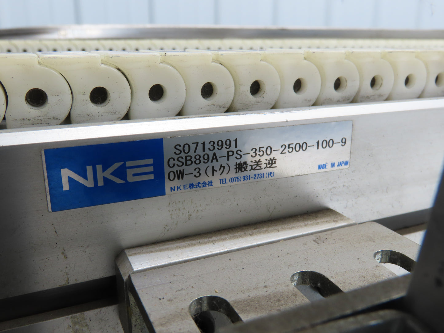NKE CSB89A-PS-350-2500-100-90W-3 Plastic Chain Conveyor 2-Row 15"x103" 220V 3PH