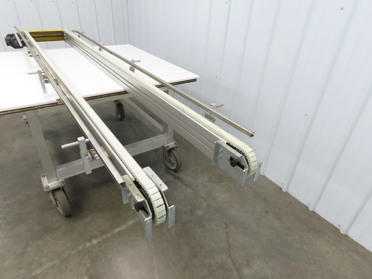 NKE CSB89A-PS-350-2500-100-90W-3 Plastic Chain Conveyor 2-Row 15"x103" 220V 3PH