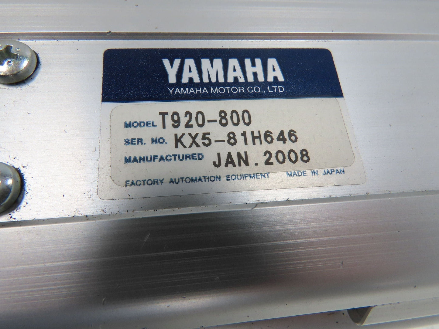 Yamaha T920-800 Robot Servo Linear Actuator 800mm Travel Encoder Ballscrew
