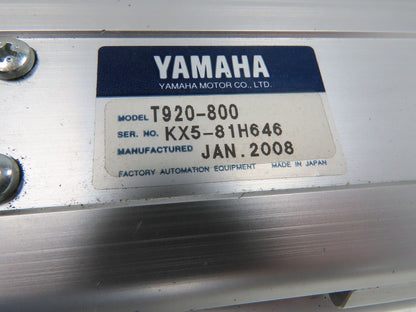 Yamaha T920-800 Robot Servo Linear Actuator 800mm Travel Encoder Ballscrew