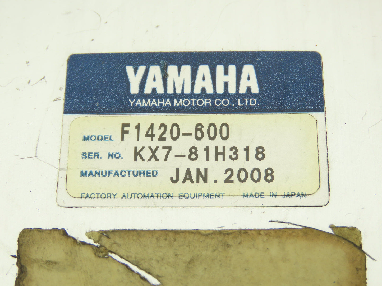 Yamaha F1420-600 Robot Servo Linear Actuator 600mm Travel Encoder Ballscrew