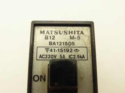 Matsushita 41-15192 B-12 M-5 Circuit Breakers 220VAC 1A 2A 5A Mixed Lot of 8
