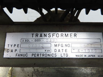 Fanuc A80L-0001-0421 Transformer 6.5kVA 200-550V Input 185/18V Output