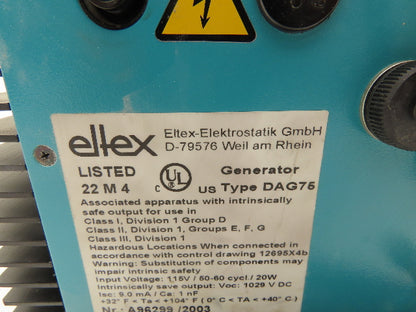 Eltex DAG75 High Voltage Generator Power Supply 115V Input DC Output
