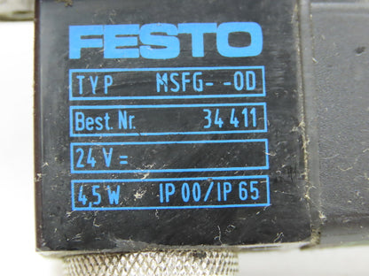 Festo MFH-5-1/4 Solenoid Valve 24vdc 5/2 G1/4" Flow Control Fittings  Lot of 4