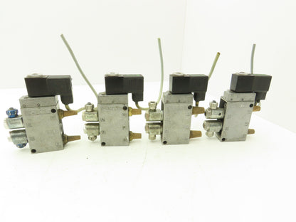 Festo MFH-5-1/4 Solenoid Valve 24vdc 5/2 G1/4" Flow Control Fittings  Lot of 4