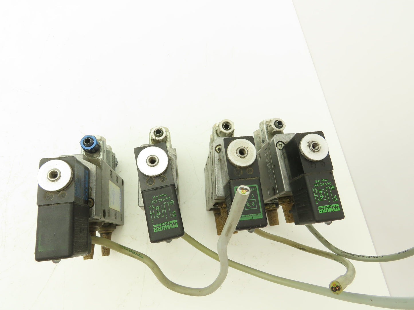 Festo MFH-5-1/4 Solenoid Valve 24vdc 5/2 G1/4" Flow Control Fittings  Lot of 4