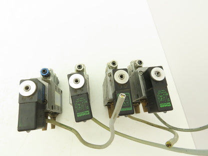 Festo MFH-5-1/4 Solenoid Valve 24vdc 5/2 G1/4" Flow Control Fittings  Lot of 4