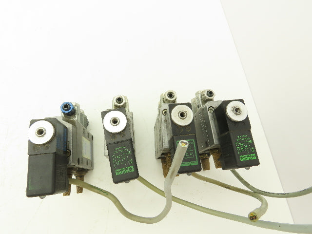 Festo MFH-5-1/4 Solenoid Valve 24vdc 5/2 G1/4" Flow Control Fittings  Lot of 4