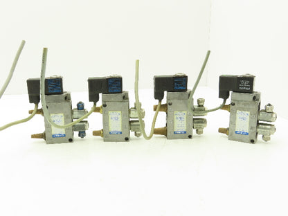Festo MFH-5-1/4 Solenoid Valve 24vdc 5/2 G1/4" Flow Control Fittings  Lot of 4