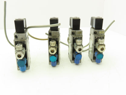 Festo MFH-5-1/4 Solenoid Valve 24vdc 5/2 G1/4" Flow Control Fittings  Lot of 4